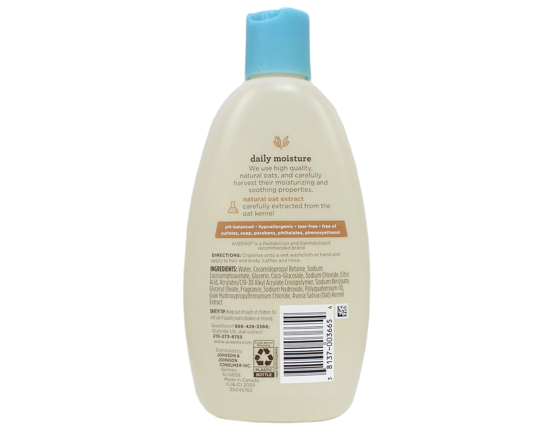 Baby Wash And Shampoo With Natural Oat Formula, Lightly Scented, 8 Oz, 2 Pack S63702