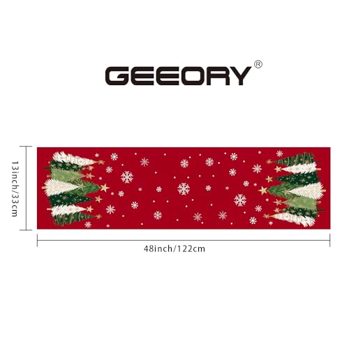 Christmas Table Runner 13x72 Inch, Red Winter Holiday Decor H348