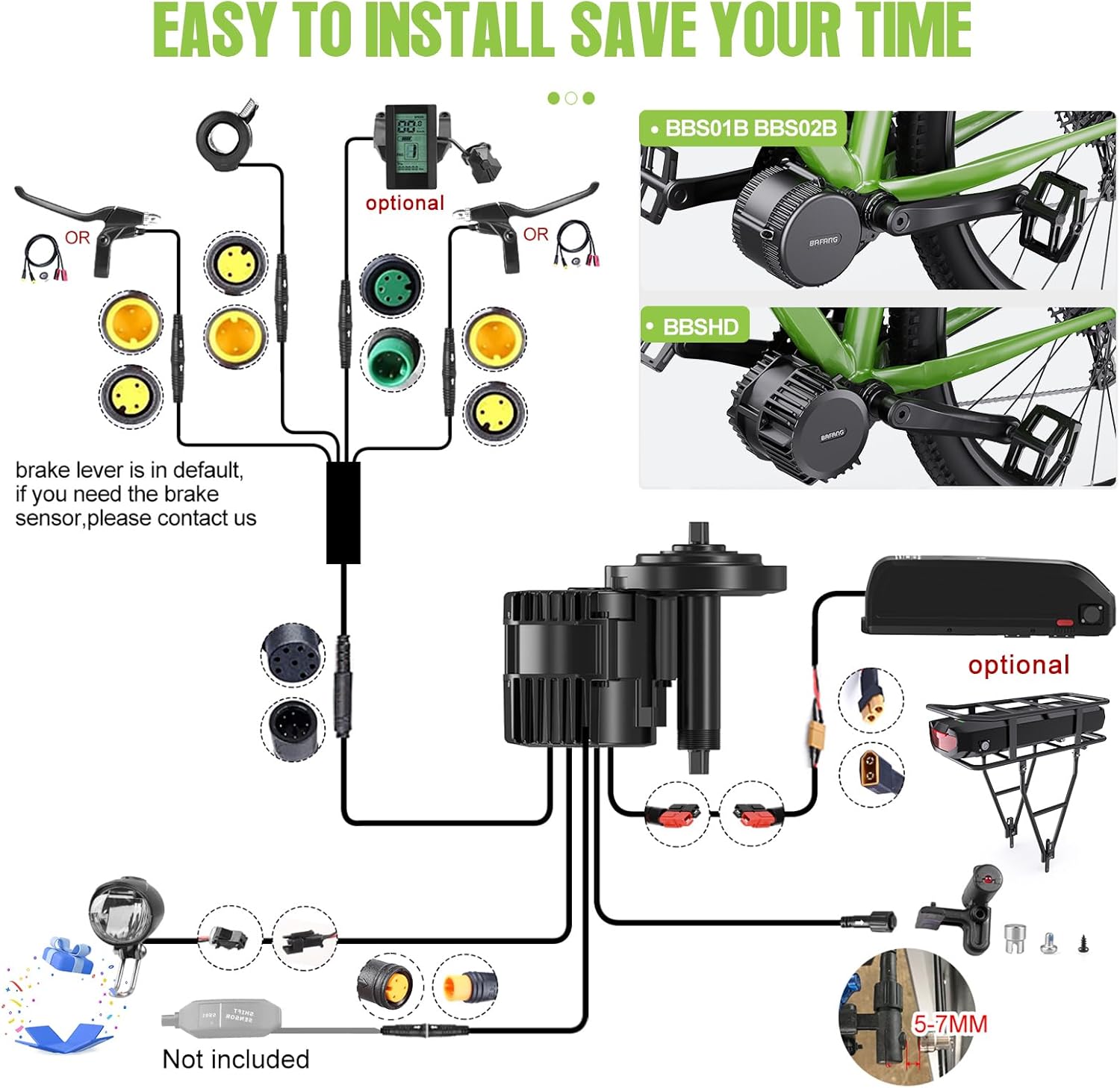 Mid Drive Ebike Conversion Kit with LCD Display A778530