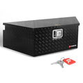 39 Inch Trailer Tongue Box Aluminum Trailer Tool Box for Storage Toolbox with Lock - Black