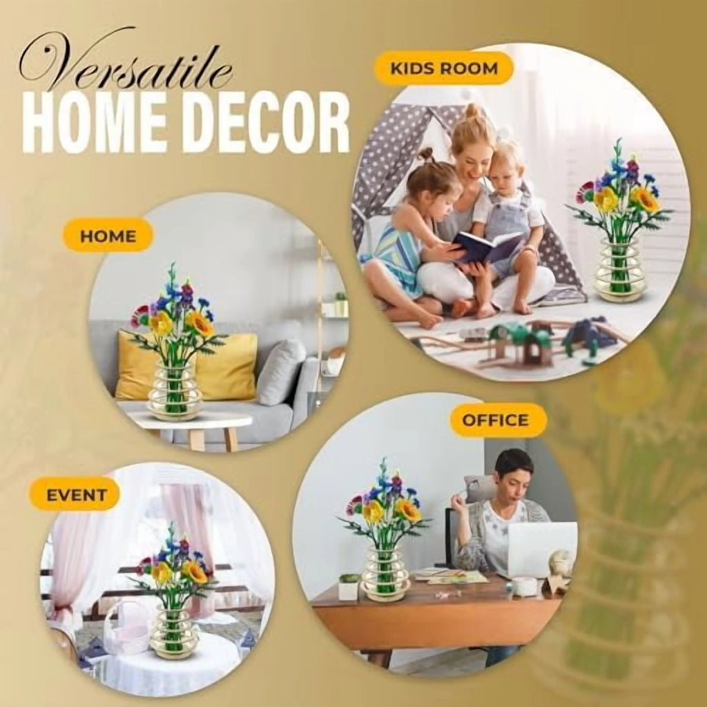 Wooden Vase for Lego Flower Bouquet Building Set W46104