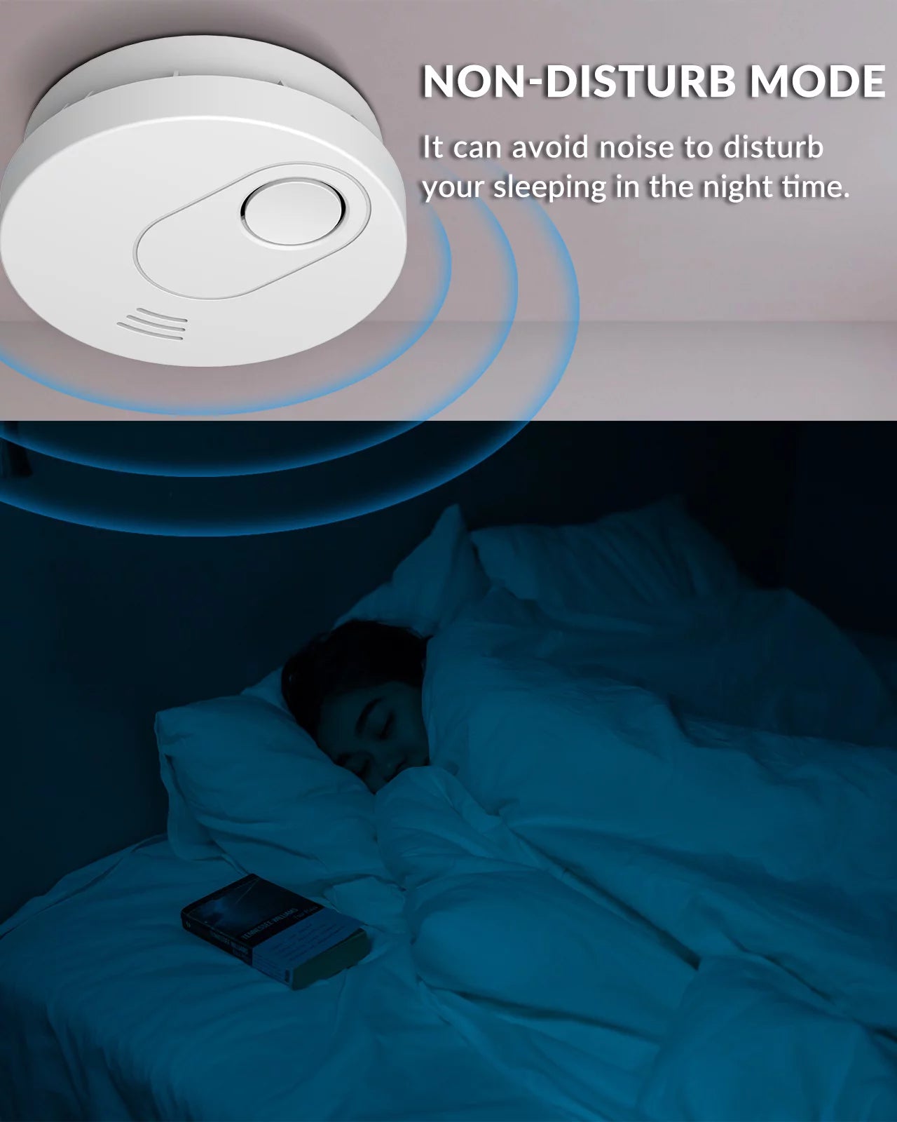 Smoke Detector, 10 Year Photoelectric Sensor Fire Alarm, Low Battery Warning, 6 Pack A37693