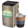 KRIB BLING 17.7 lbs Full Automatic Washer with Drain Pump, Mini Washing Machine, Top Load, 10 Programs, Ideal for Dorm and Apartment, Gold