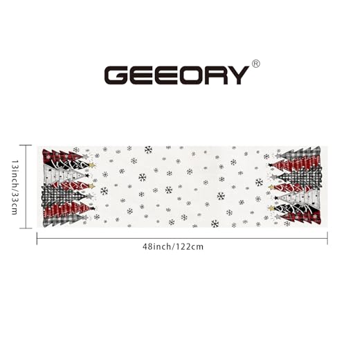 Christmas Table Runner 13x72 Inch, Red Winter Holiday Decor H348