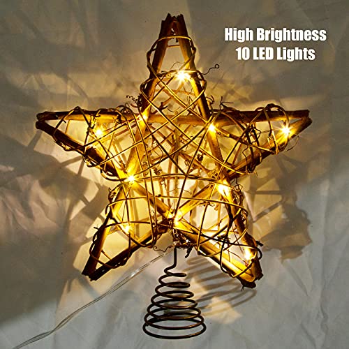 Christmas Tree Topper Star with Warm White Light, 8.7 Inch B717833