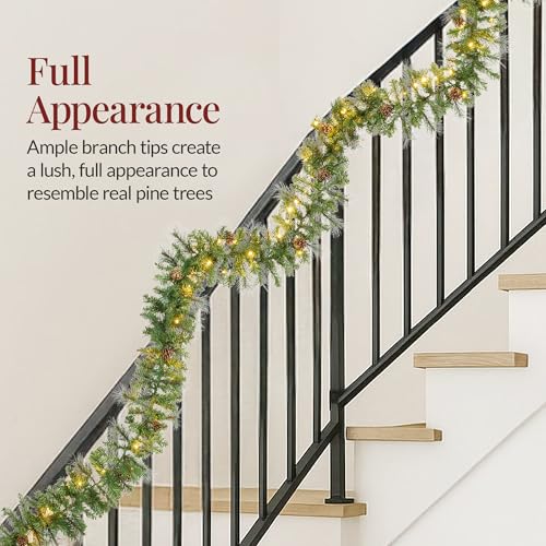 Pre-Lit Holiday Christmas Garland for Stairs, Fireplace with 50 Lights U582051