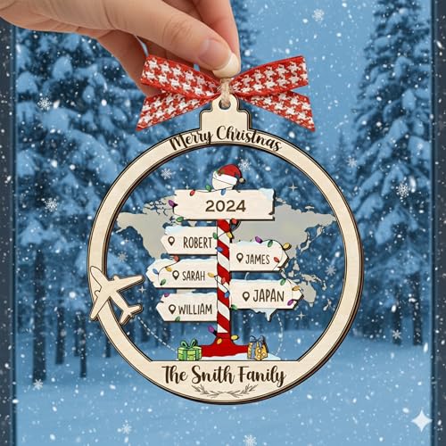 Personalized Christmas Wooden Ornaments with Family Names G463