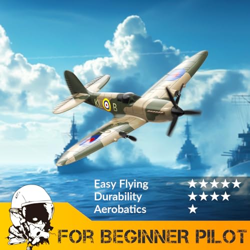 RC Plane 3 Channel Remote Control Airplane Fighter Toy, 2.4GHz 6-axis Gyro, Easy to Fly for Adults Kids Beginners B2466