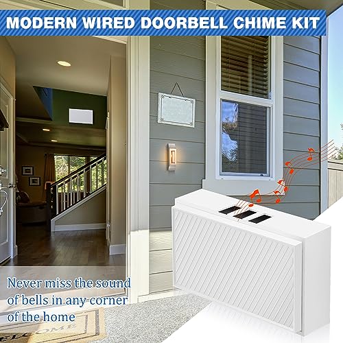 Wired Doorbell Chime Kit with 2 Lighted Metal Push Buttons E740031