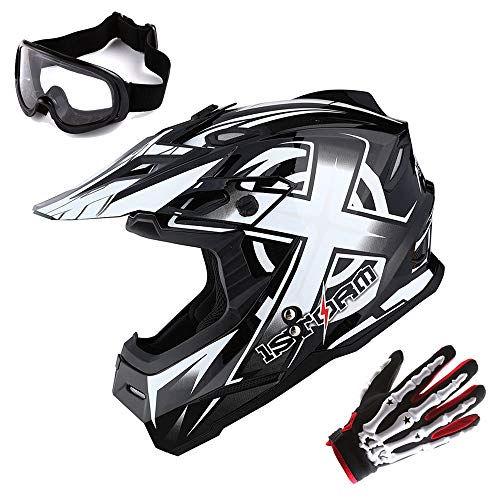 Adult Motocross Helmet Full Face Racing Style Matt Black D9788