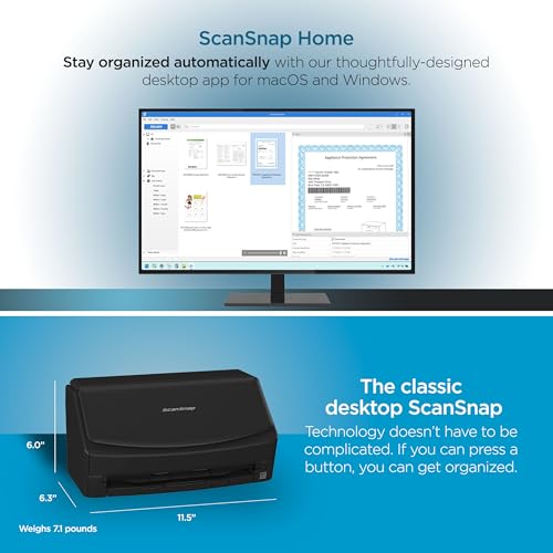 Document Scanner with Auto Document Feeder for Mac or PC, Black L95560