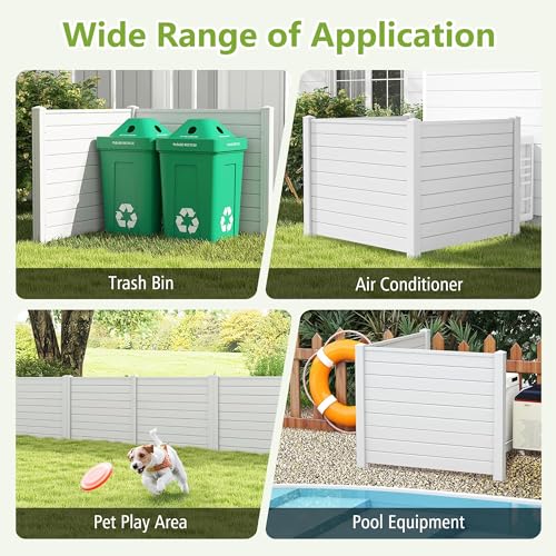 Vinyl Privacy Fence Panels 48x48 Inch Outdoor Yard Enclosure Y4398