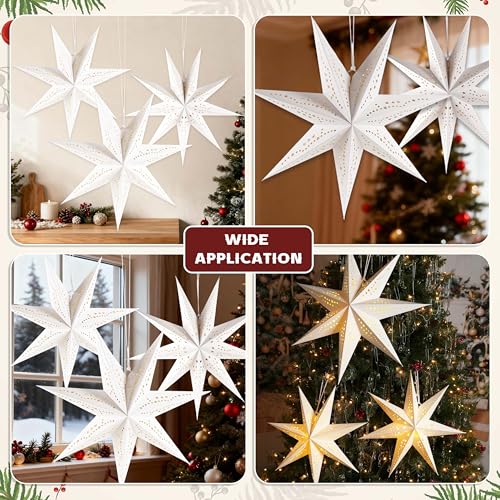 Christmas Paper Snowflake Lanterns with LED Lights for Holiday Party Decor A55544