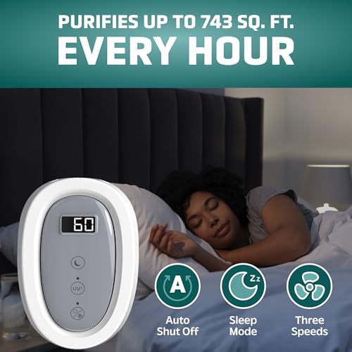 Air Purifier with HEPA Filter for Large Rooms, Removes Smoke, Pet Dander, Pollen, and Odors T1048