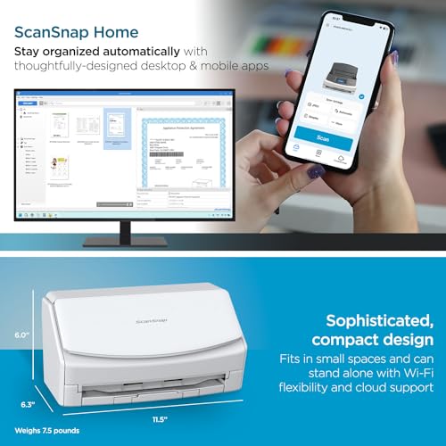Wireless Document Scanner with Touchscreen and Auto Document Feeder F6657