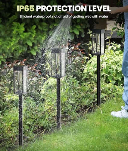 Solar Pathway Lights Outdoor, IP65 Waterproof, Auto On/Off for Yard Path A4634