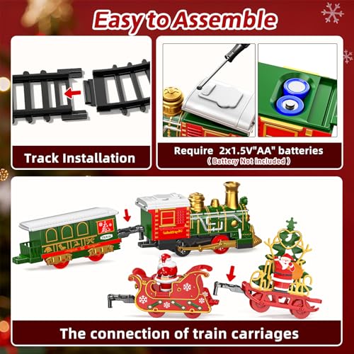 Electric Train Set for Kids with Smoke, Light and Sound, DIY Tracks L560