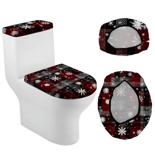 Christmas Toilet Lid Cover, Washable Seat and Tank Protector W1747