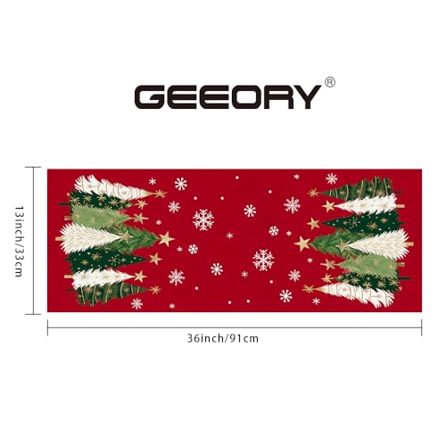 Christmas Table Runner 13x72 Inch, Red Winter Holiday Decor H348