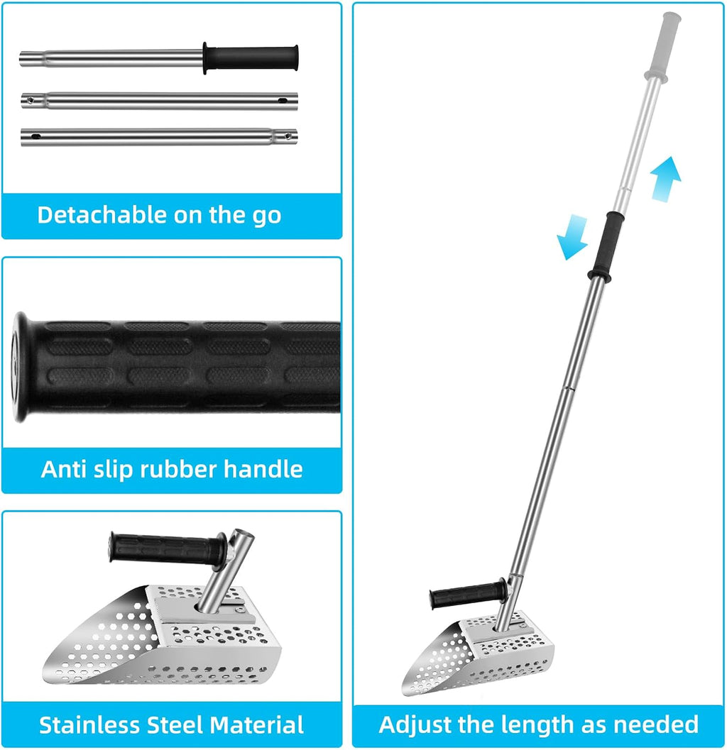 Stainless Steel Sand Scoop with Long Handle for Metal Detecting E4801
