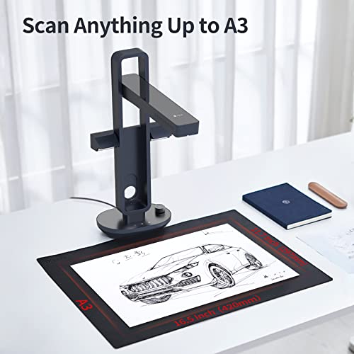 Book & Document Scanner, A3 & A4, Auto-Flatten, Foldable T200826