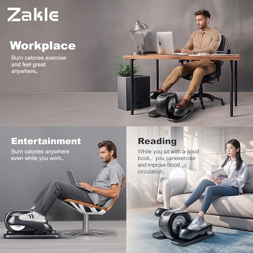 Under Desk Elliptical Machine, Portable Electric Seated Pedal Exerciser with Remote Control Z7231
