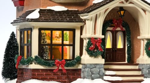 Porcelain Snow Village Christmas Lit House N2284