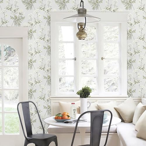 Peel and Stick Wallpaper Beige Removable Forest Tree Leaves Self Adhesive Contact Paper E64260