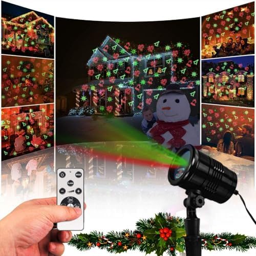 Christmas Laser Lights Outdoor Projector, Red and Green with Remote A56550