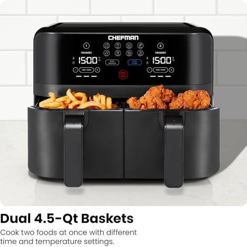 6 Quart Dual Basket Air Fryer with Digital Touchscreen P315