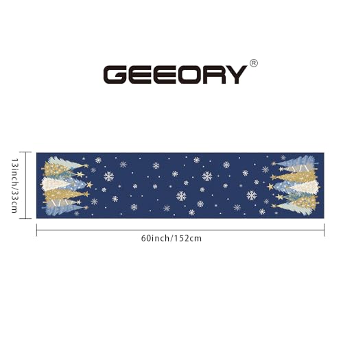 Christmas Table Runner 13x72 Inch, Red Winter Holiday Decor H348