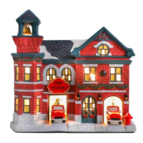 Ceramic Christmas Houses with Warm LED Light Y89884