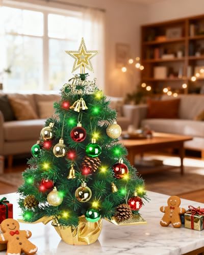 Green Tabletop Christmas Tree with LED Lights H5873