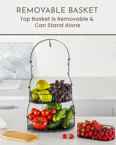 Fruit Basket for Kitchen Counter, 3-Tier Stand with Removable Baskets U643