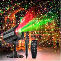 Christmas Projector Lights Outdoor, GUSODOR Projection Lights with timed Remote Control & 5 Modes, IP65 Waterproof RG Star Projector for Christmas Decorations Xmas Yard Patio Holiday Party Decor