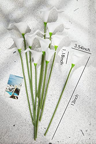 20 Pcs Real Touch Latex Artificial Calla Lily Flowers for Wedding Bouquet Home Decor N70790