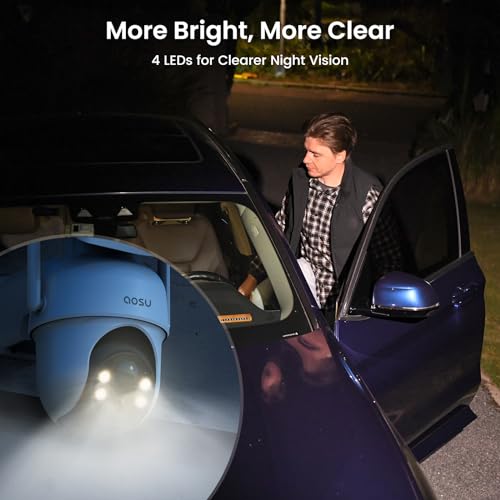 Wireless Outdoor Security Cameras, 4-Cam Kit, Solar Powered, 360° Pan & Tilt, 2K Color Night Vision M4408