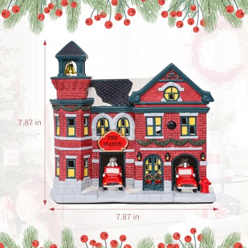 Christmas Ceramic Post Office Decoration with Lights G540