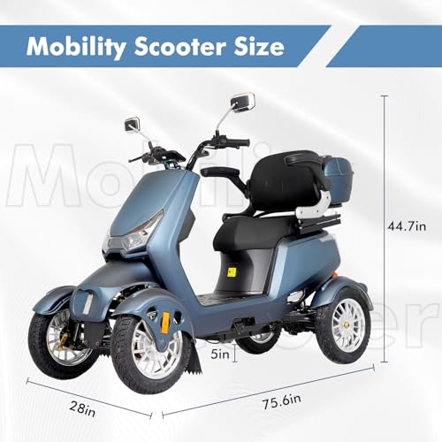 Heavy Duty 4 Wheel Mobility Scooter for Adults, All Terrain with Seat and Remote Control Y2407