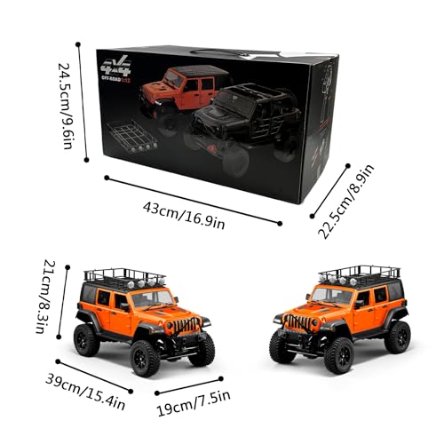 1/12 RC Crawler 4WD Off Road Truck with 3 Batteries Orange U24753