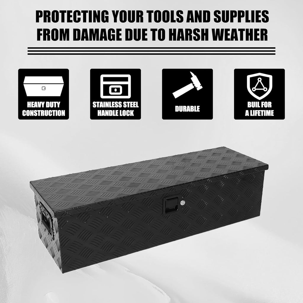 Heavy Duty Aluminum Pickup Truck Bed Tool Box with Lock and Keys Z931734