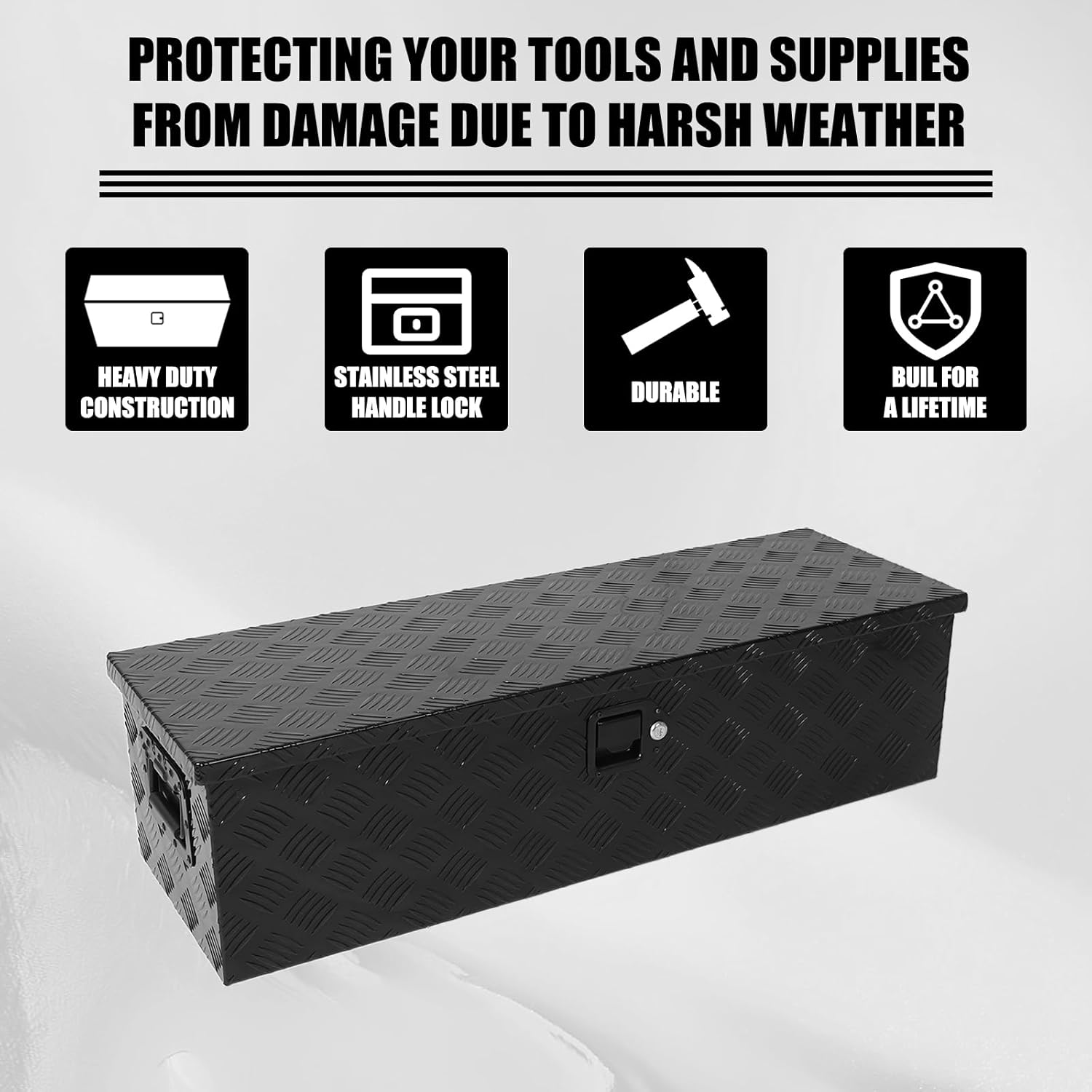 Heavy Duty Aluminum Pickup Truck Bed Tool Box with Lock and Keys Z931734