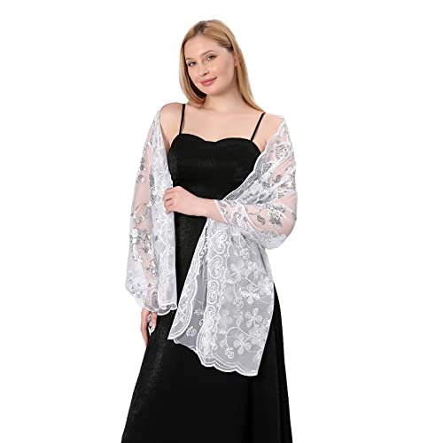 1920s Fringe Shawl for Evening Dresses Wedding Scarf O759747