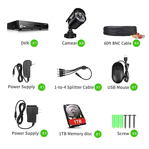 8CH 1080P Home Security Camera System with 1TB Hard Drive, Night Vision, Remote Access L947