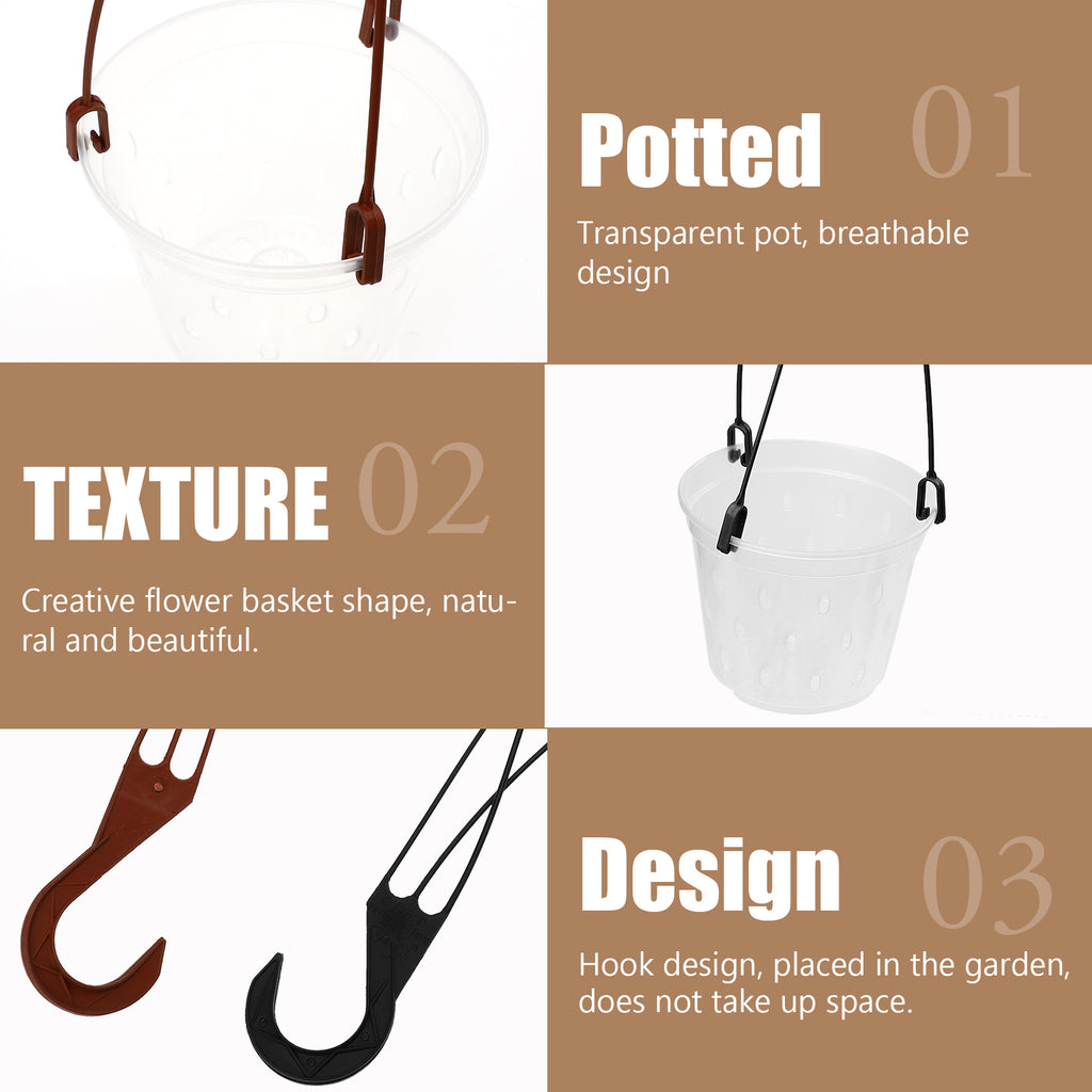 5 Sets Hanging Flower Pot Planter Phalaenopsis PP Material H340