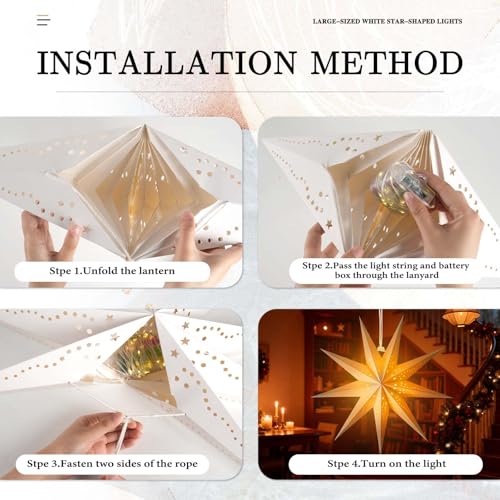Christmas Paper Snowflake Lanterns with LED Lights for Holiday Party Decor A55544