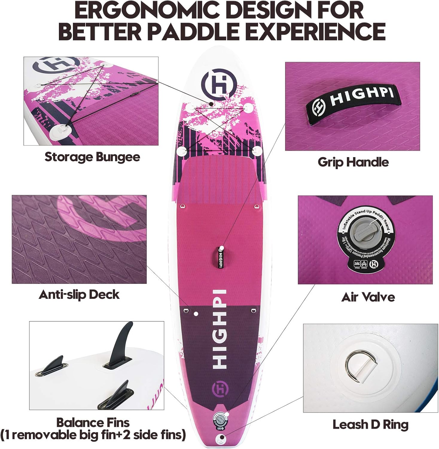 Inflatable Stand Up Paddle Board with Backpack, Paddle and Pump S749