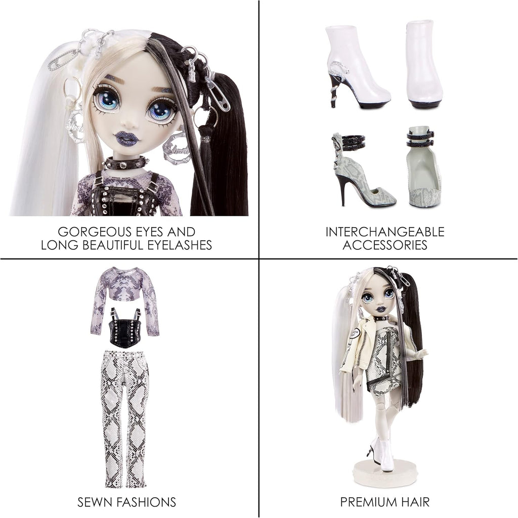Grayscale Fashion Doll with 2 Grey Outfits and Accessories A17046