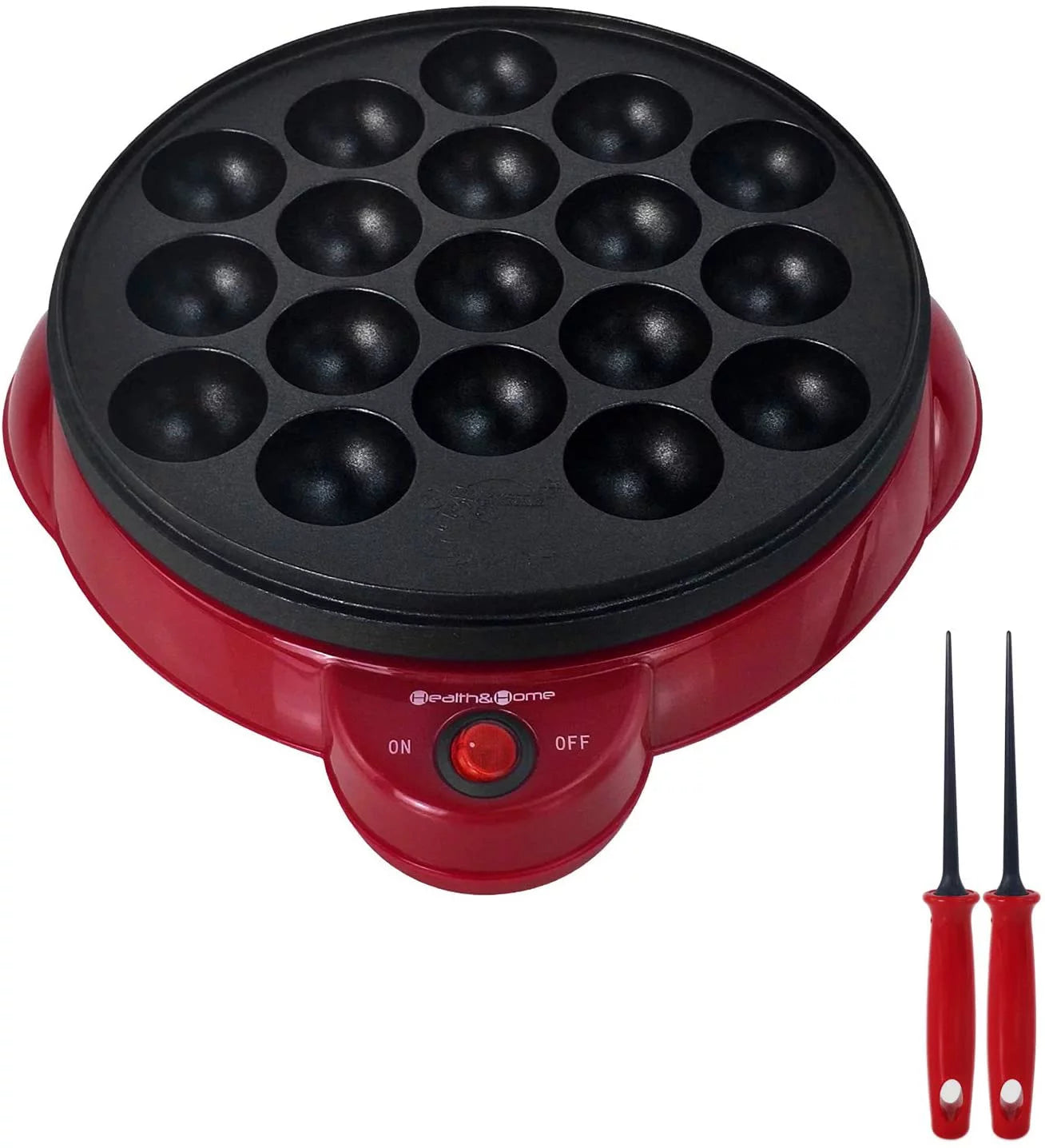 Electric Takoyaki Maker with Non-Stick Plate, Portable and Easy Clean V720032