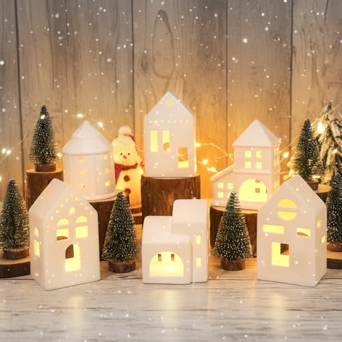 Christmas Village Set of 18 with LED Houses and Trees N321